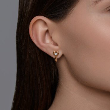 Серьги Diamant 51-120-02773-1_s вес 1.71 г золото, фианит купить,135998