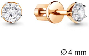 Пусеты AQUAMARINE 436431А.6 вес 1.25 г серебро, фианит купить,13712