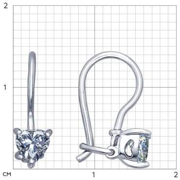 Серьги SOKOLOV 94020585 вес 0.93 г серебро, фианит купить,NaN