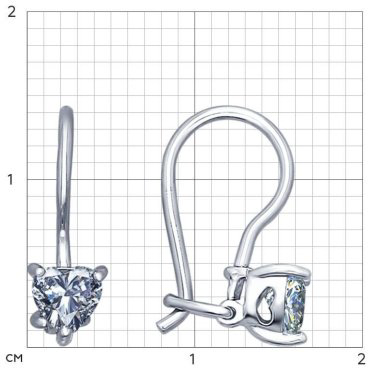 Серьги SOKOLOV 94020585 вес 0.93 г серебро, фианит купить,NaN