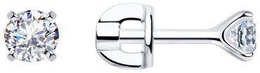 Пусеты SOKOLOV 94021746 вес 1.11 г серебро, фианит купить,9299