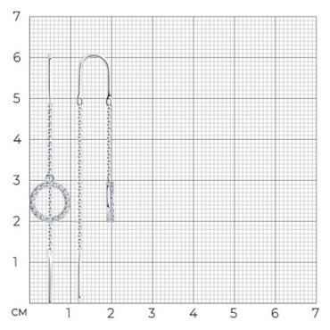 Серьги-цепочки Diamant 94-123-01496-1 вес 1.78 г серебро, фианит купить,10389