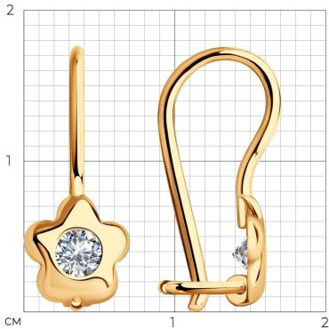 Серьги SOKOLOV 027176 вес 0.96 г золото, фианит купить,80000