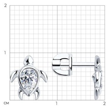 Серьги SOKOLOV 94025721 вес 1.51 г серебро, фианит купить,8898