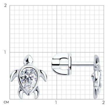 Серьги SOKOLOV 94025721 вес 1.51 г серебро, фианит купить,8898