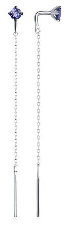 Серьги Diamant 52-223-01714-3 вес 0.67 г золото, бриллиант, танзанит купить,NaN