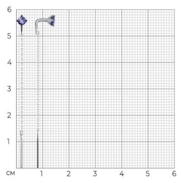 Серьги Diamant 52-223-01714-3 вес 0.67 г золото, бриллиант, танзанит купить,NaN