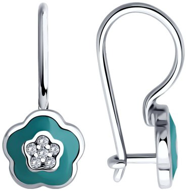 Серьги Diamant 94-120-02148-1 вес 1.34 г серебро, фианит купить,7863