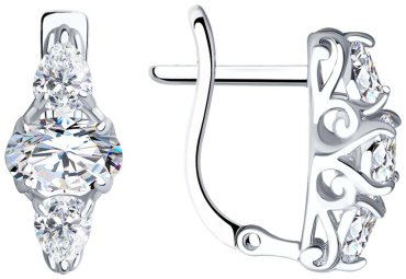 Серьги SOKOLOV 94022296 вес 1.92 г серебро, фианит купить,13999