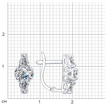 Серьги SOKOLOV 94022296 вес 1.92 г серебро, фианит купить,13999