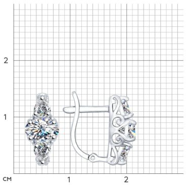 Серьги SOKOLOV 94022296 вес 1.92 г серебро, фианит купить,13999