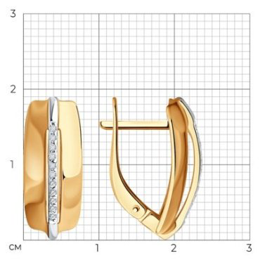 Серьги Diamant 93-220-01744-1 вес 2.64 г серебро, бриллиант купить,60832