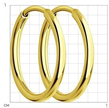 Серьги Diamant 53-124-01587-1 вес 0.58 г золото, без вставок купить,65174