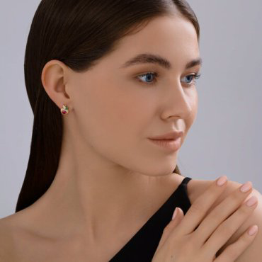 Серьги Diamant 51-120-02858-1_s вес 2 г золото, фианит, корунд купить,203421