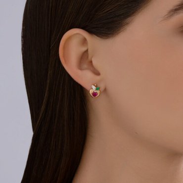 Серьги Diamant 51-120-02858-1_s вес 2 г золото, фианит, корунд купить,203421