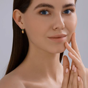 Серьги Diamant 51-120-02857-1_s вес 1.58 г золото, фианит купить,148629