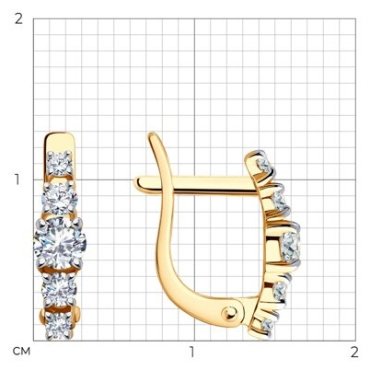 Серьги Diamant 51-120-02210-1 вес 1.32 г золото, фианит купить,96299