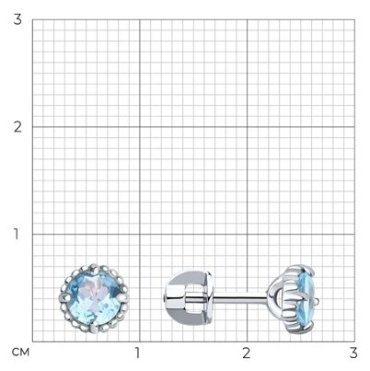 Пусеты SOKOLOV 92022387-sk22 вес 1.8 г серебро, топаз купить,13642