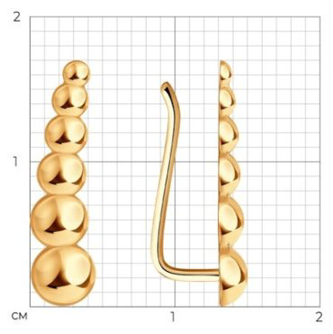 Серьги Diamant 51-120-01653-1 вес 1.16 г золото, без вставок купить,114645