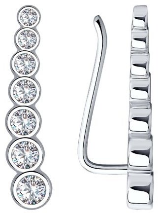 Серьги SOKOLOV 94021653 вес 2.01 г серебро, фианит купить,10774