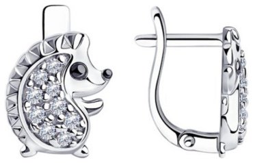 Серьги Diamant 94-120-00983-1 вес 2.36 г серебро, фианит купить,12003