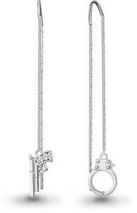 Серьги AQUAMARINE 49105A.5_R5 вес 2 г серебро, фианит купить,14990