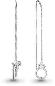 Серьги AQUAMARINE 49105A.5_R5 вес 2 г серебро, фианит купить,14990