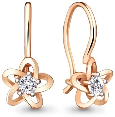 Серьги AQUAMARINE 49203А вес 1.12 г серебро, фианит купить,NaN