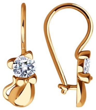Серьги SOKOLOV 029990 вес 1.17 г золото, фианит купить,102337