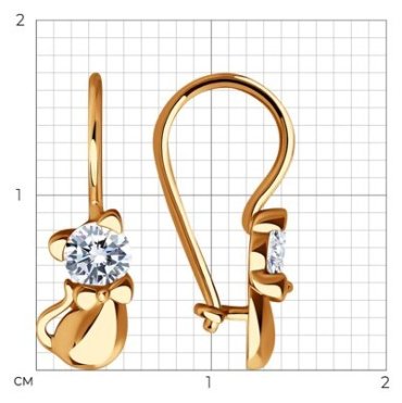 Серьги SOKOLOV 029990 вес 1.17 г золото, фианит купить,102337