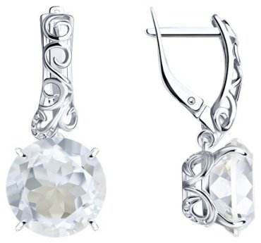 Серьги SOKOLOV 92020645 вес 8.73 г серебро, горный хрусталь купить,70794