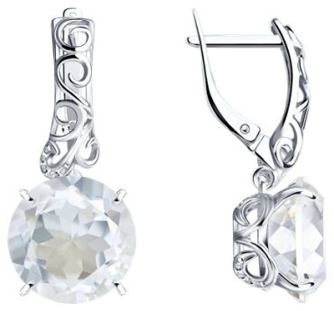 Серьги SOKOLOV 92020645 вес 8.73 г серебро, горный хрусталь купить,70794