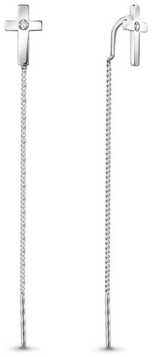 Серьги AQUAMARINE R-48533А-1_21 вес 1.21 г серебро, фианит купить,13712