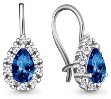 AQUAMARINE 40968Б.5 серебро, стекло, фианит купить,15236