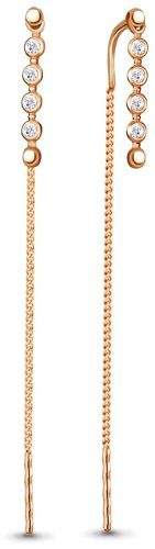 Серьги-цепочки AQUAMARINE 48377А вес 1.36 г серебро, фианит купить,11000
