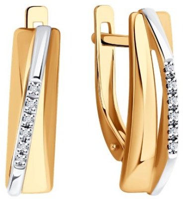 Серьги Diamant 93-220-01746-1 вес 2.39 г серебро, бриллиант купить,58317