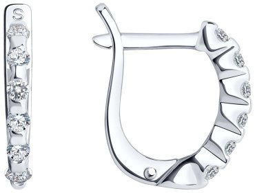 Серьги SOKOLOV 94020069 вес 1.85 г серебро, фианит купить,10015