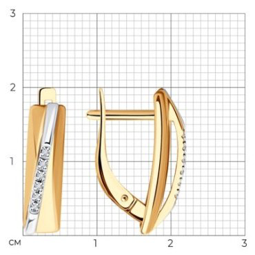 Серьги Diamant 93-220-01746-1 вес 2.39 г серебро, бриллиант купить,58317