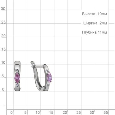 Серьги AQUAMARINE 46866В вес 1.04 г серебро, фианит купить,17442