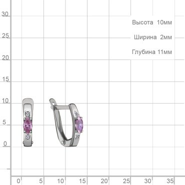 Серьги AQUAMARINE 46866В вес 1.04 г серебро, фианит купить,17442