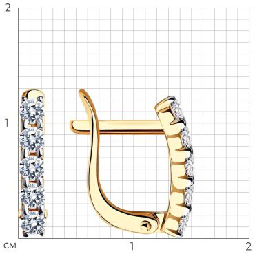 Серьги Diamant 51-120-01454-1 вес 1.37 г золото, фианит купить,98864