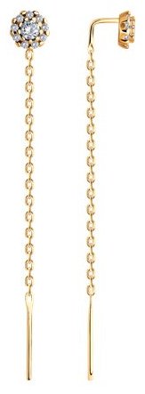 Серьги-цепочки SOKOLOV 93022431 вес 1.3 г серебро, фианит купить,NaN