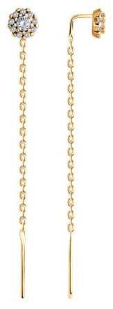 Серьги-цепочки SOKOLOV 93022431 вес 1.3 г серебро, фианит купить,NaN
