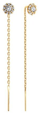 Серьги-цепочки SOKOLOV 93022431 вес 1.3 г серебро, фианит купить,NaN