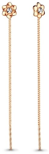 Серьги-цепочки AQUAMARINE 30798.6 вес 0.88 г серебро, фианит купить,NaN