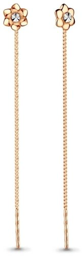 Серьги-цепочки AQUAMARINE 30798.6 вес 0.88 г серебро, фианит купить,NaN