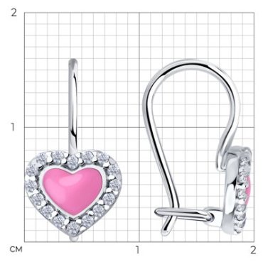 Серьги Diamant 94-120-02202-1 вес 1.43 г серебро, фианит, эмаль купить,11286