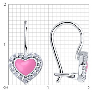 Серьги Diamant 94-120-02202-1 вес 1.43 г серебро, фианит, эмаль купить,11286