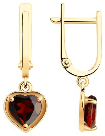 Серьги Diamant 51-321-01323-1 вес 2.08 г золото, гранат купить,192863