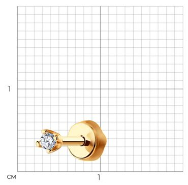 Моносерьга SOKOLOV 93170010 вес 0.47 г серебро, фианит купить,NaN